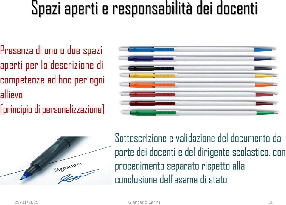 Sottoscrizione e validazione del documento da parte dei docenti e del dirigente