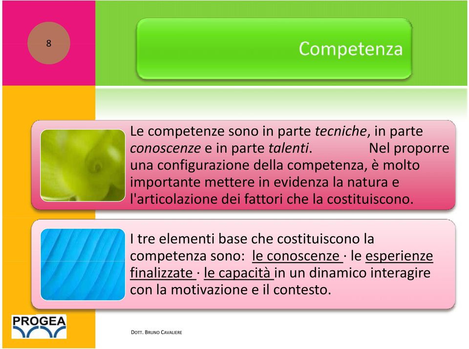 e l'articolazione dei fattori che la costituiscono.