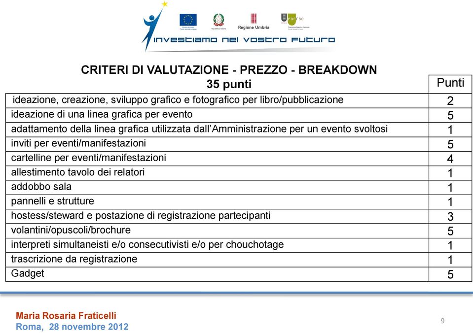 cartelline per eventi/manifestazioni 4 allestimento tavolo dei relatori 1 addobbo sala 1 pannelli e strutture 1 hostess/steward e postazione di