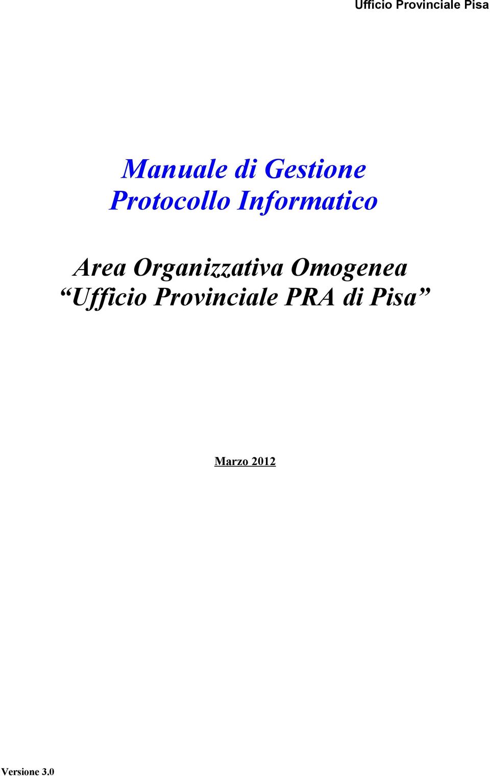 Organizzativa Omogenea Ufficio