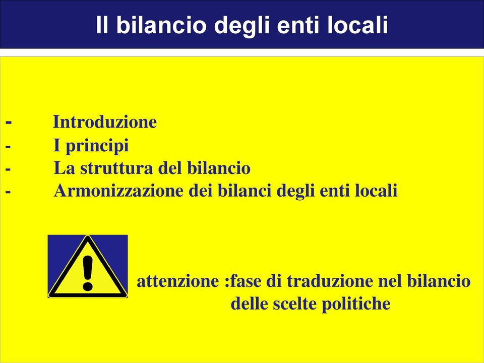 Armonizzazione dei bilanci degli enti locali