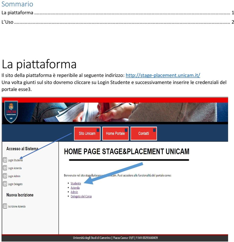 seguente indirizzo: http://stage-placement.unicam.