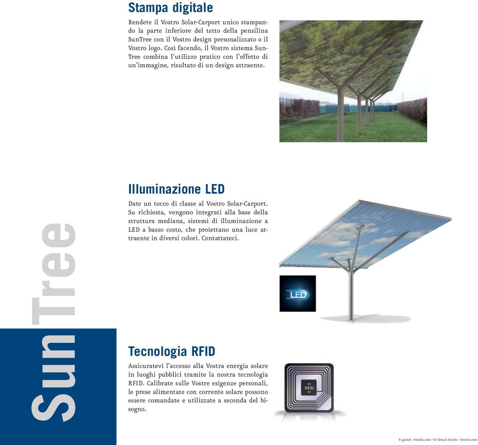 SunTree Illuminazione LED Date un tocco di classe al Vostro Solar-Carport.