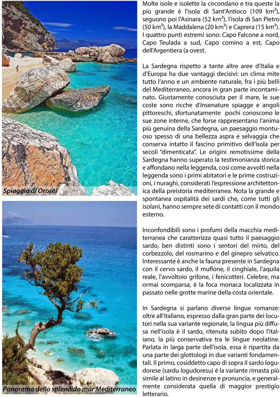 Spiaggia di Orosei La Sardegna rispetto a tante altre aree d Italia e d Europa ha due antaggi decisii: un clima mite tutto l anno e un ambiente naturale, fra i più belli del Mediterraneo, ancora in