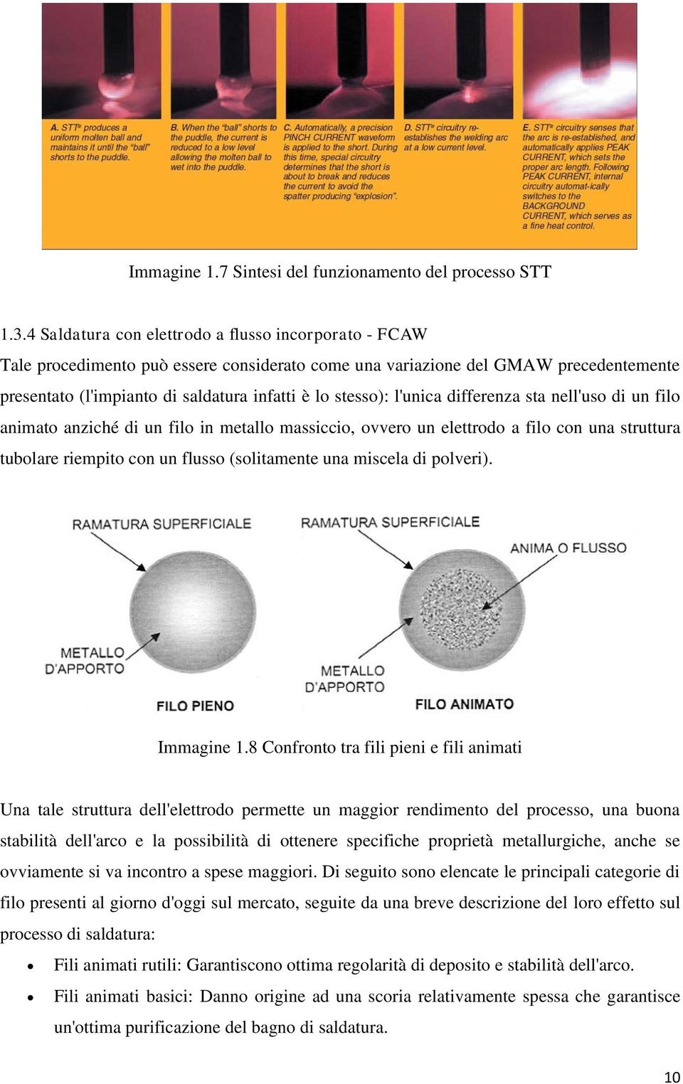 l'unica differenza sta nell'uso di un filo animato anziché di un filo in metallo massiccio, ovvero un elettrodo a filo con una struttura tubolare riempito con un flusso (solitamente una miscela di