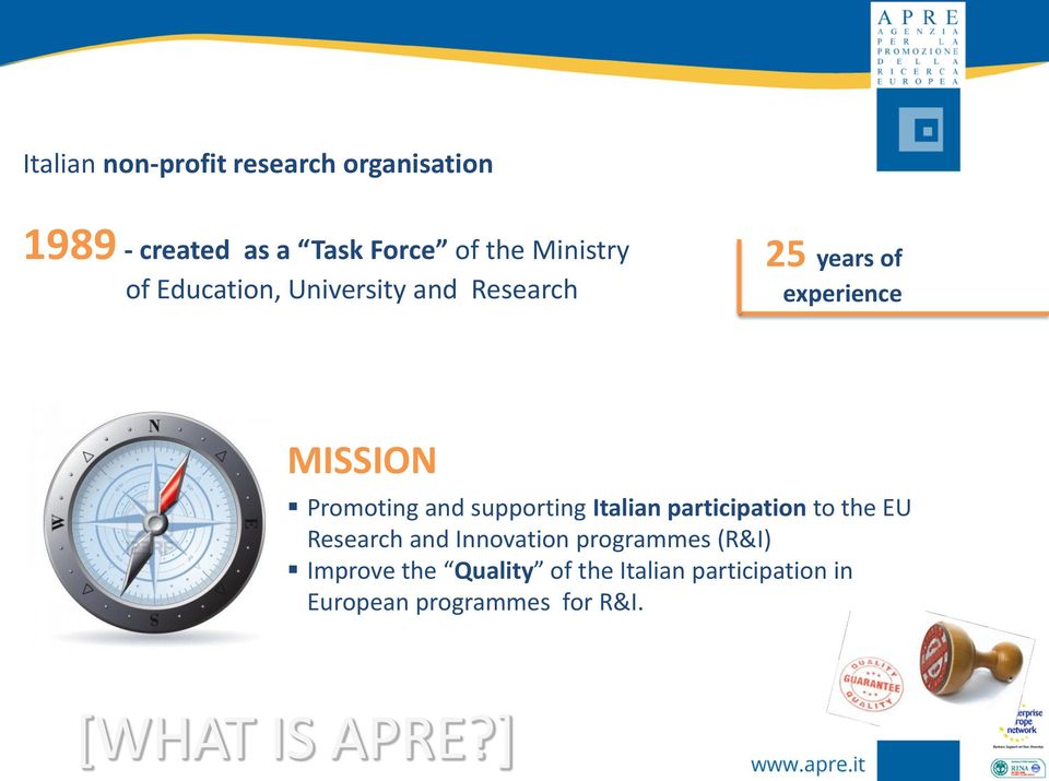 supporting Italian participation to the EU Research and Innovation programmes (R&I)