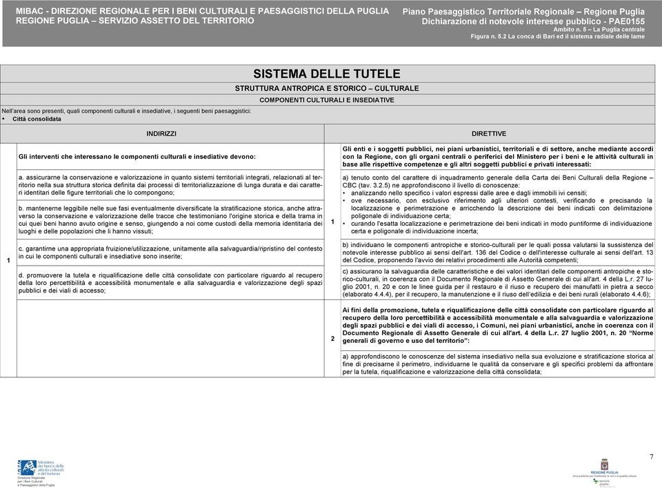 assicurarne la conservazione e valorizzazione in quanto sistemi territoriali integrati, relazionati al territorio nella sua struttura storica definita dai processi di territorializzazione di lunga