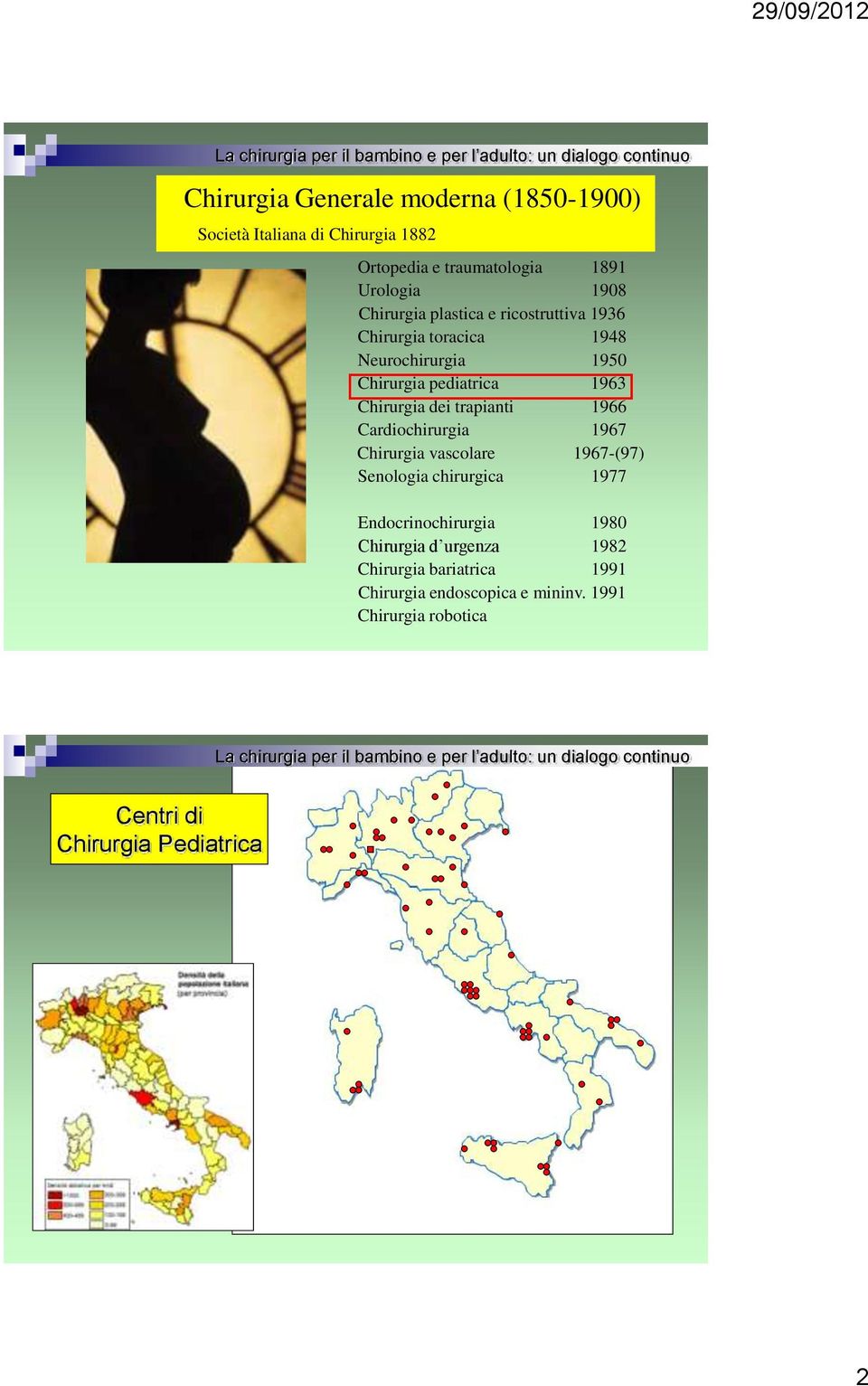 trapianti 1966 Cardiochirurgia 1967 Chirurgia vascolare 1967-(97) Senologia chirurgica 1977 Endocrinochirurgia 1980