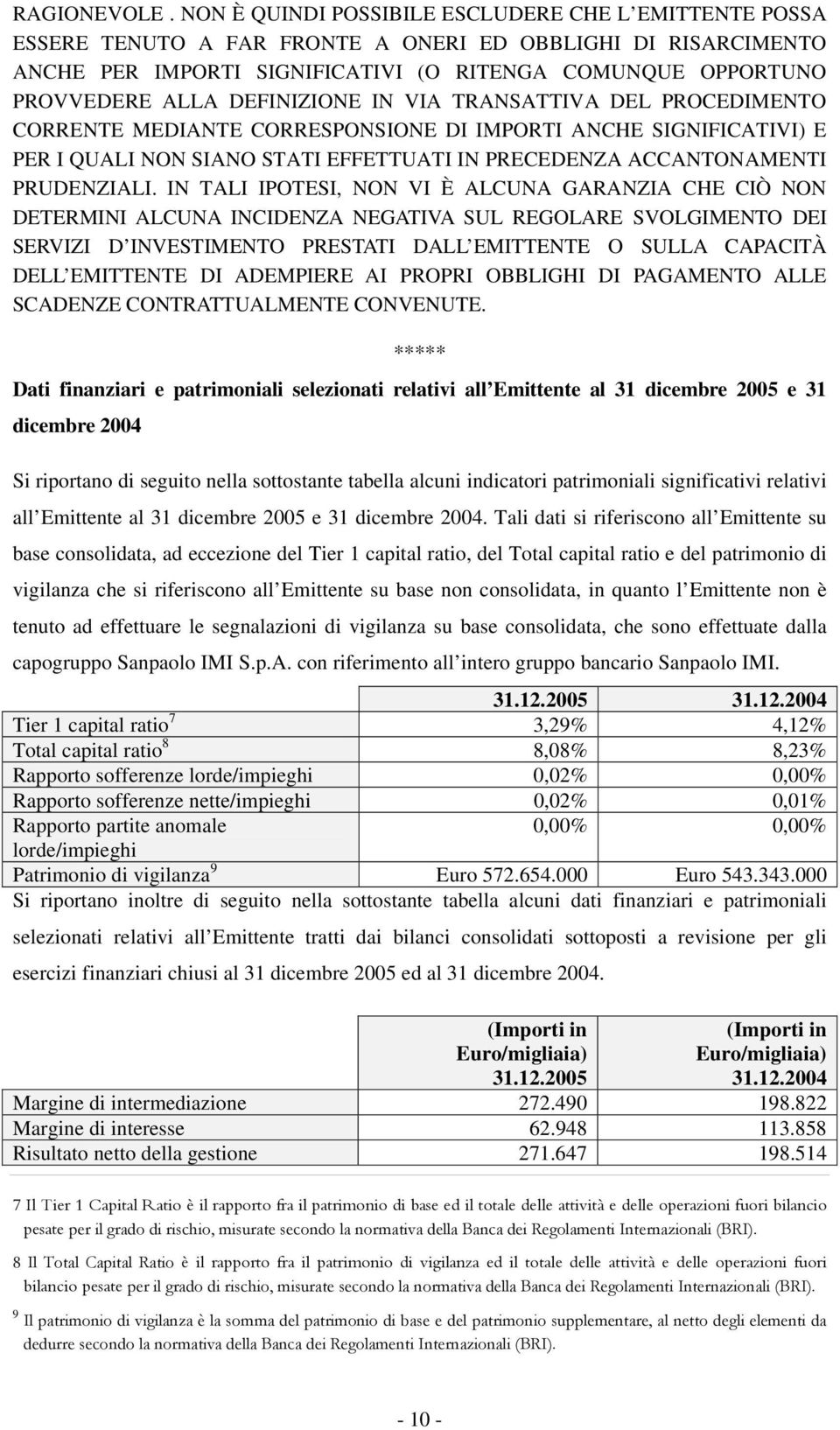 DEFINIZIONE IN VIA TRANSATTIVA DEL PROCEDIMENTO CORRENTE MEDIANTE CORRESPONSIONE DI IMPORTI ANCHE SIGNIFICATIVI) E PER I QUALI NON SIANO STATI EFFETTUATI IN PRECEDENZA ACCANTONAMENTI PRUDENZIALI.