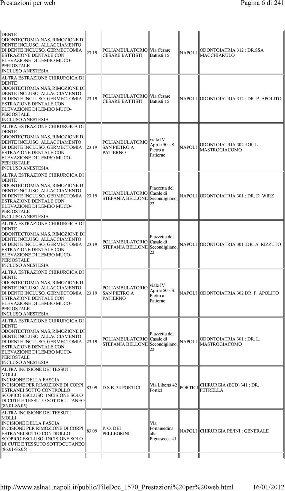 19 ESTRAZIONE DENTALE CON ELEVAZIONE DI LEMBO MUCO- PERIOSTALE SAN PIETRO A PATIERNO Cesare Cesare viale IV Aprile - S. Pietro a Patierno ODONTOIATRIA 312 : DR.SSA MACCHIARULO ODONTOIATRIA 312 : DR.