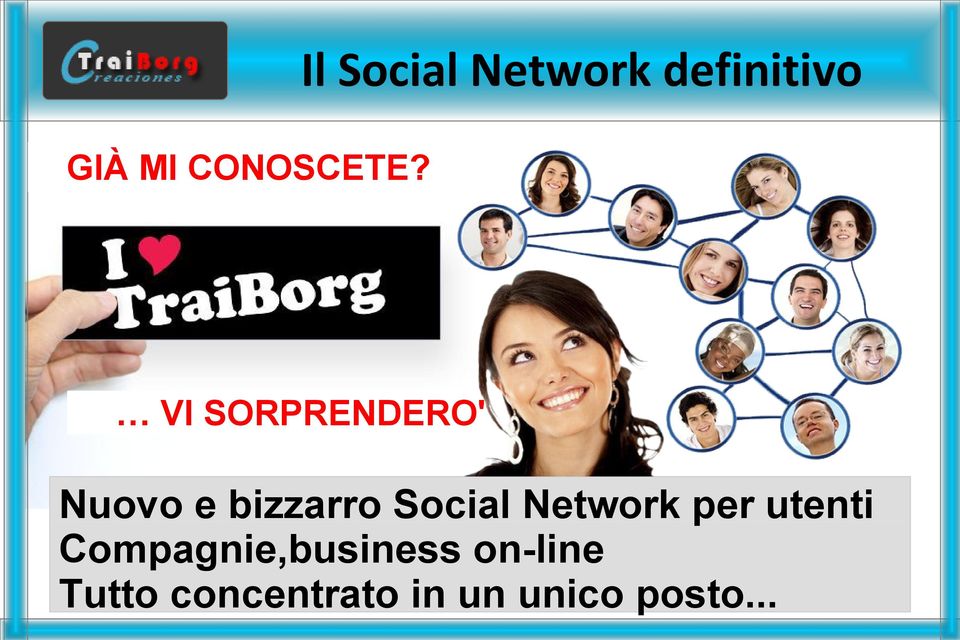 VI SORPRENDERO' Nuovo e bizzarro Social