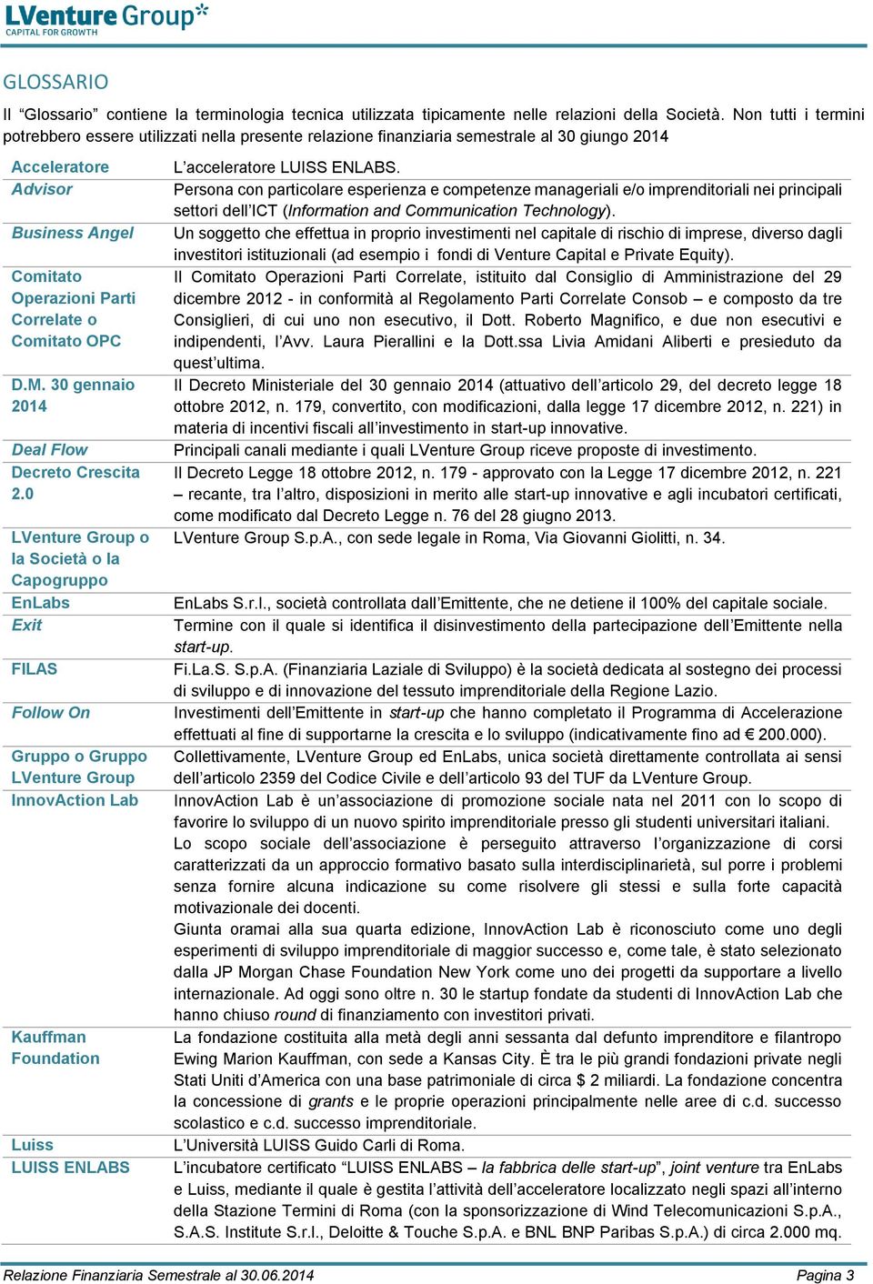 OPC D.M. 30 gennaio 2014 Deal Flow Decreto Crescita 2.