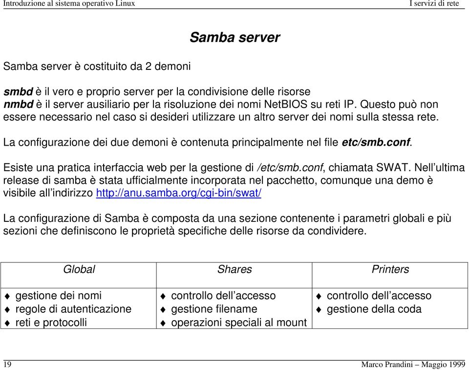 conf, chiamata SWAT. Nell ultima release di samba 