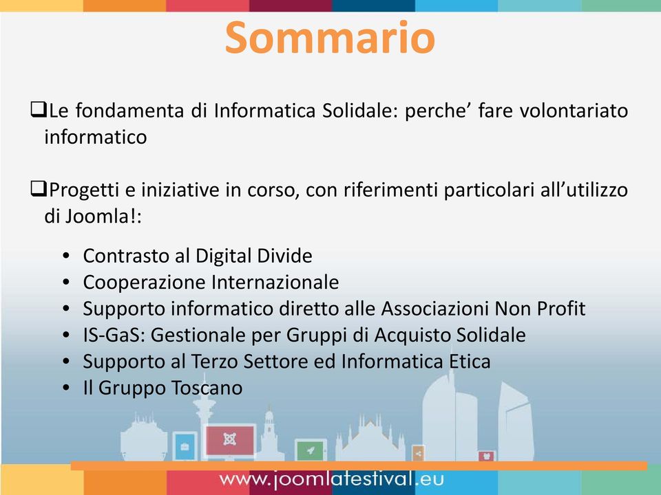 : Contrasto al Digital Divide Cooperazione Internazionale Supporto informatico diretto alle