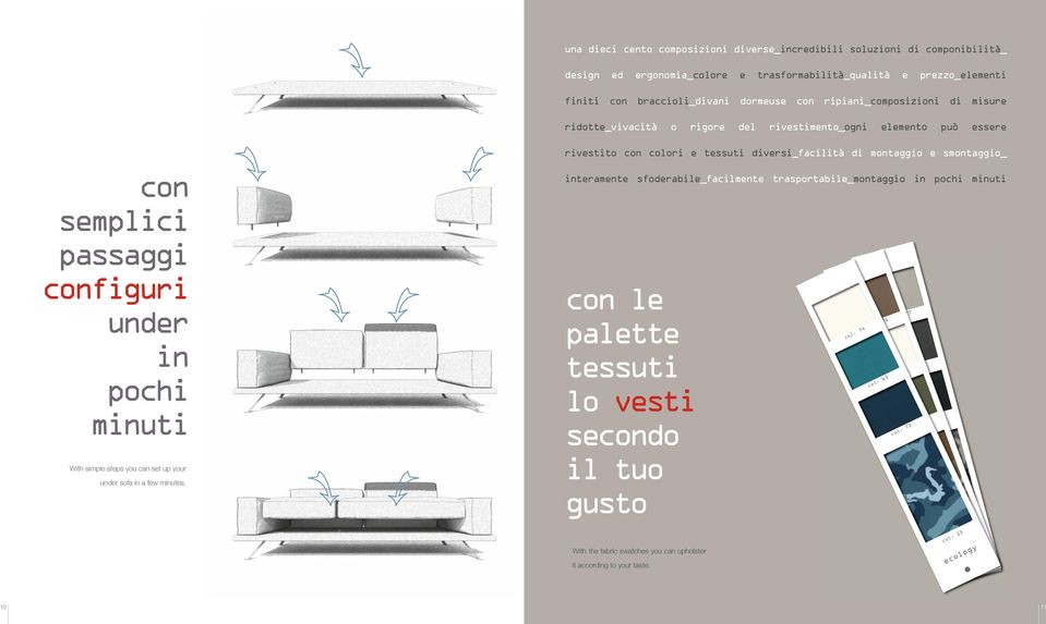 configuri under in pochi minuti With simple steps you can set up your under sofa in a few minutes.