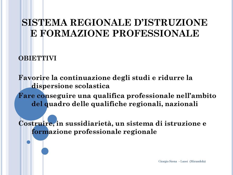 qualifica professionale nell ambito del quadro delle qualifiche regionali, nazionali