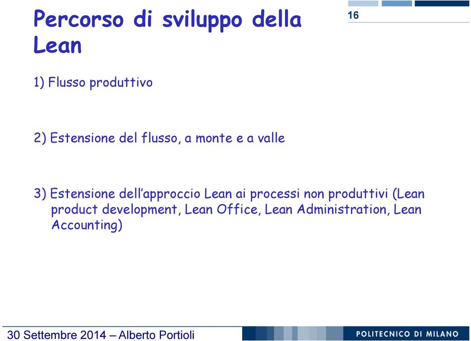 approccio Lean ai processi non produttivi (Lean product
