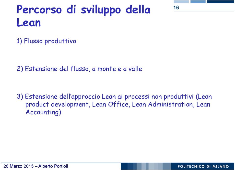 approccio Lean ai processi non produttivi (Lean product