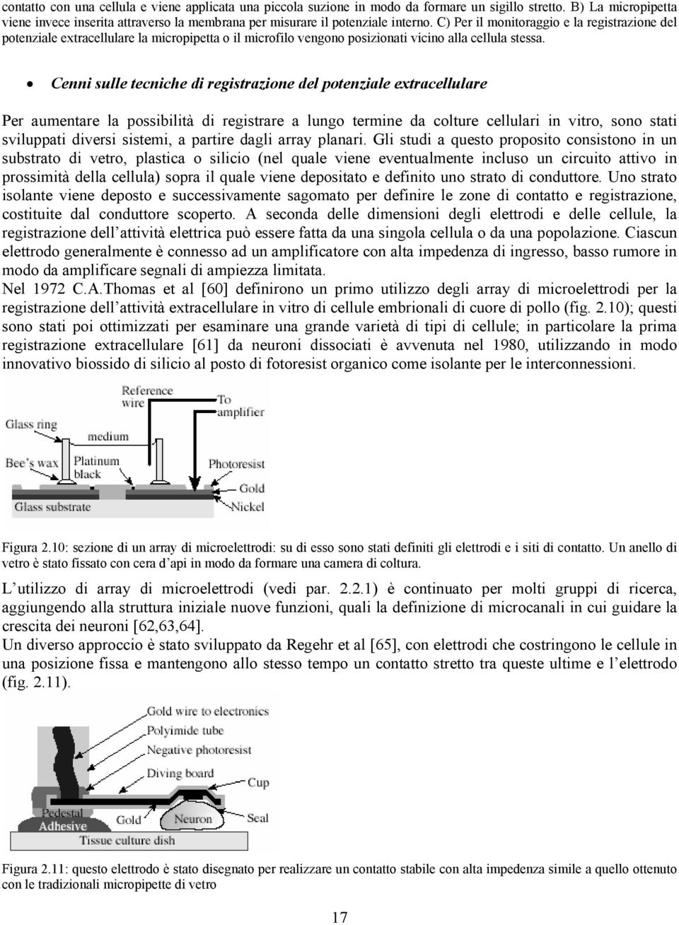 C) Per il monitoraggio e la registrazione del potenziale extracellulare la micropipetta o il microfilo vengono posizionati vicino alla cellula stessa.