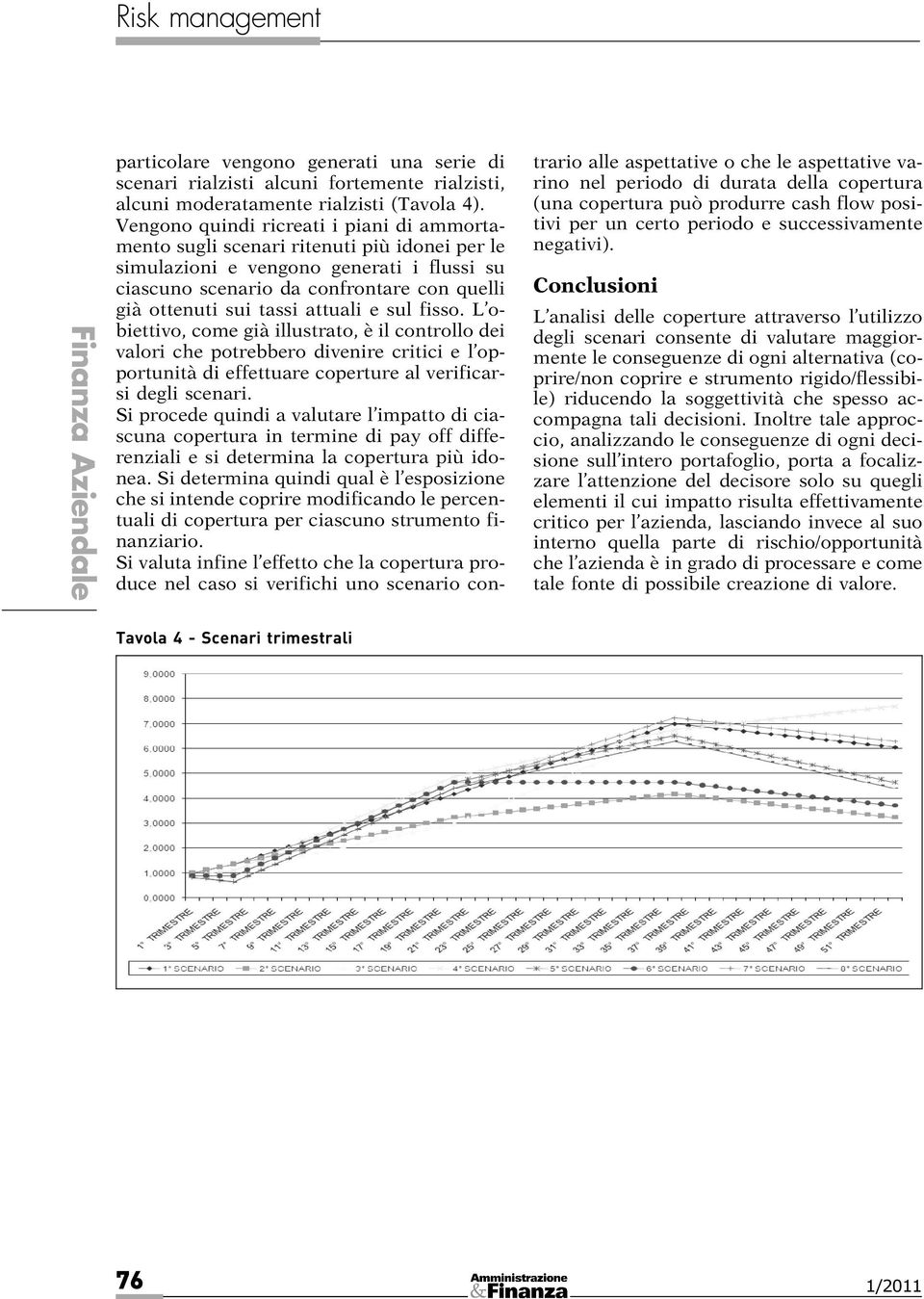 attuali e sul fisso. L obiettivo, come già illustrato, è il controllo dei valori che potrebbero divenire critici e l opportunità di effettuare coperture al verificarsi degli scenari.