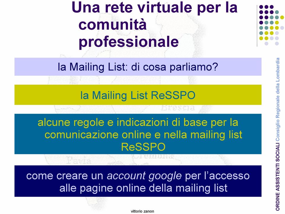 la Mailing List ReSSPO alcune regole e indicazioni di base per la