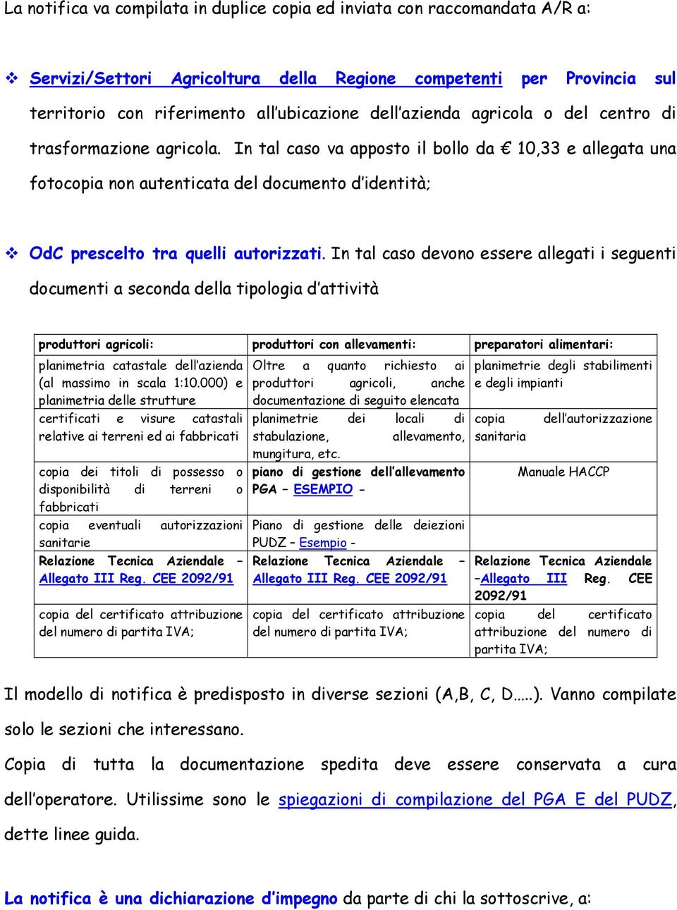 In tal caso va apposto il bollo da 10,33 e allegata una fotocopia non autenticata del documento d identità; OdC prescelto tra quelli autorizzati.