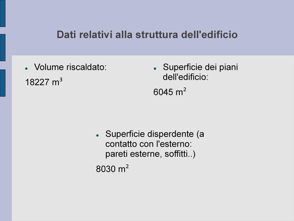 dell'edificio: 6045 m² Superficie disperdente (a