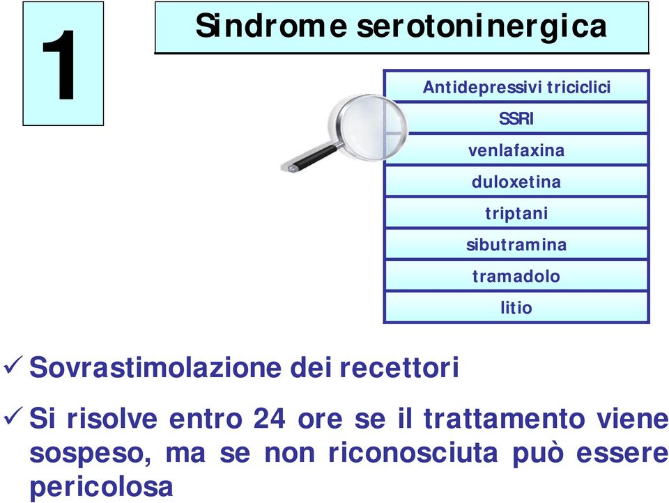 Sovrastimolazione dei recettori Si risolve entro 24 ore se il