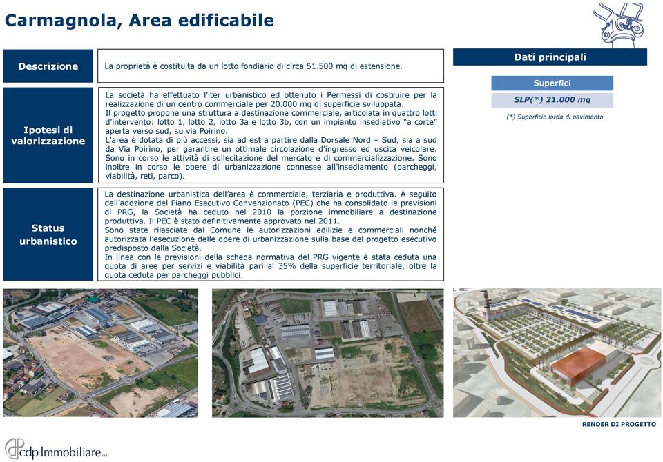 Il progetto propone una struttura a destinazione commerciale, articolata in quattro lotti d intervento: lotto 1, lotto 2, lotto 3a e lotto 3b, con un impianto insediativo a corte aperta verso sud, su