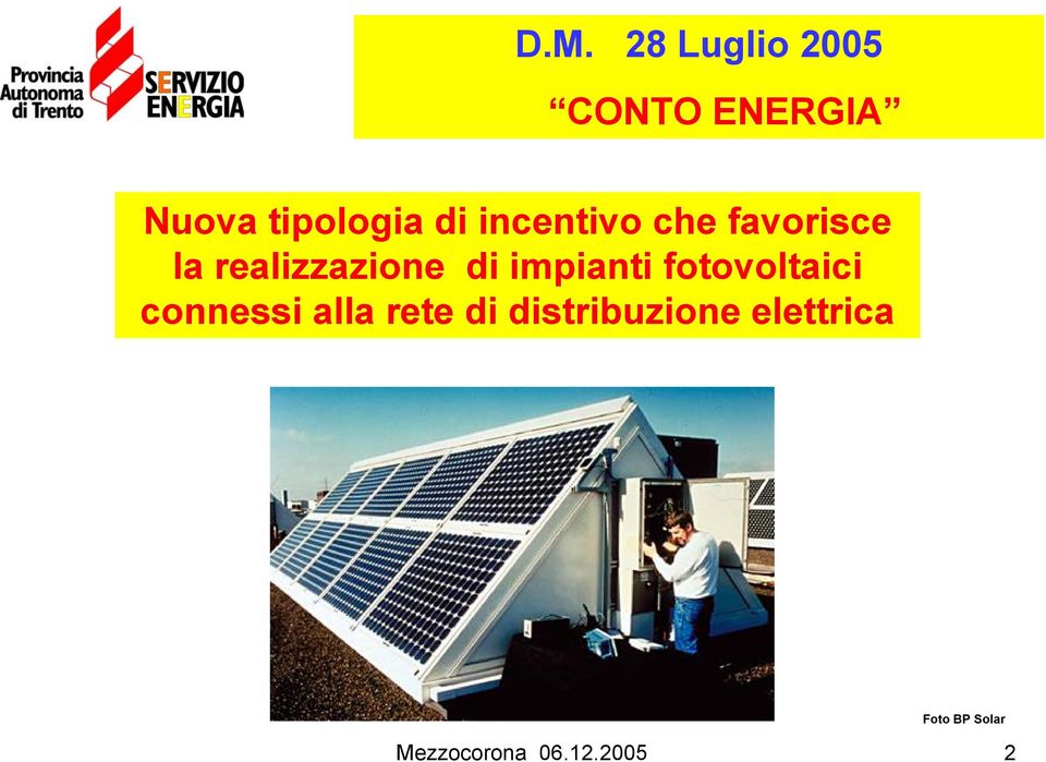 impianti fotovoltaici connessi alla rete di