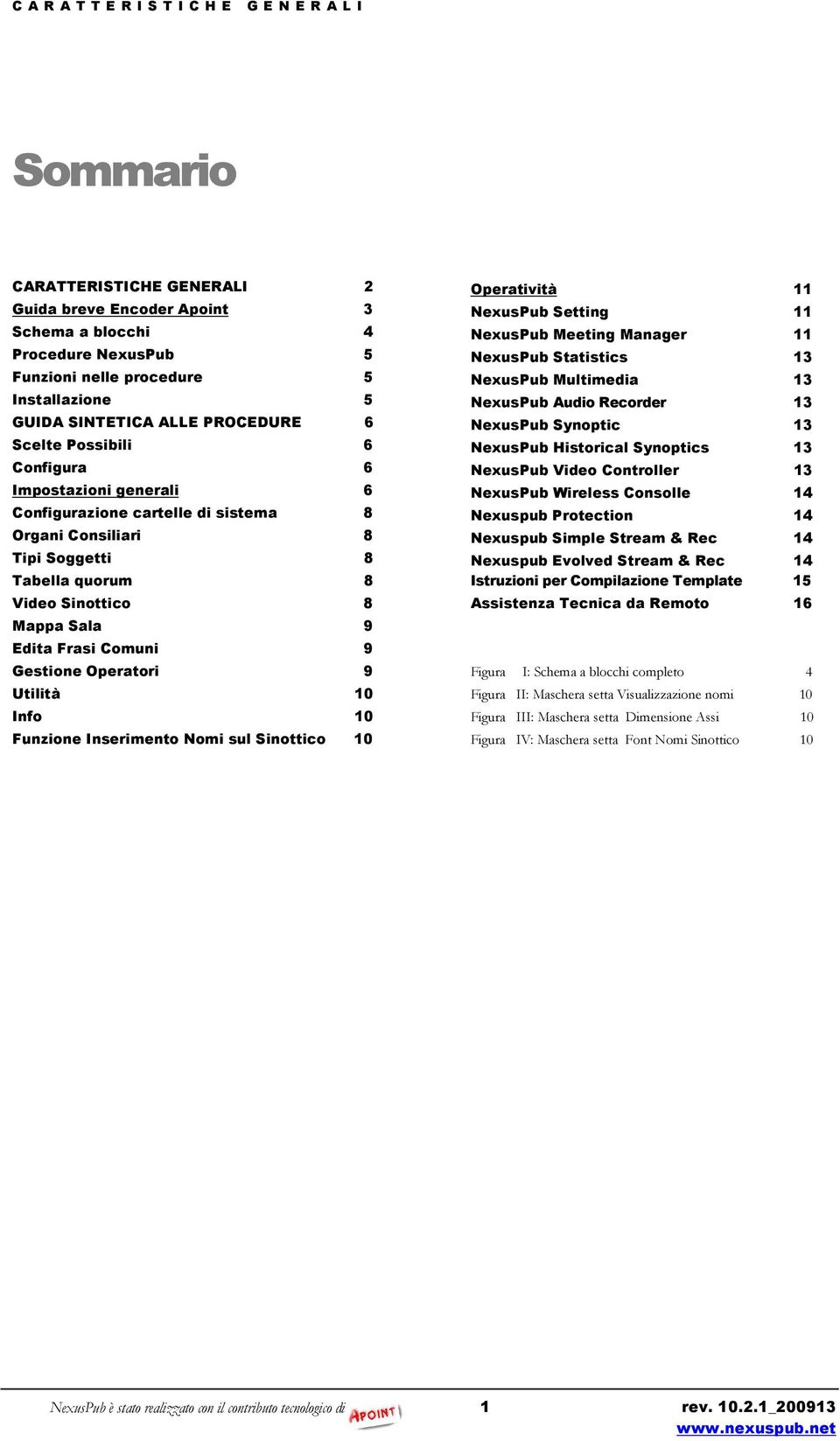 Sala 9 Edita Frasi Comuni 9 Gestione Operatori 9 Utilità 10 Info 10 Funzione Inserimento Nomi sul Sinottico 10 Operatività 11 NexusPub Setting 11 NexusPub Meeting Manager 11 NexusPub Statistics 13