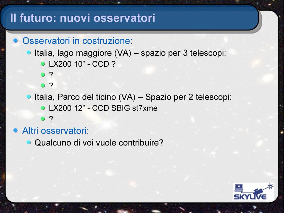 ?? Italia, Parco del ticino (VA) Spazio per 2 telescopi: LX200 12