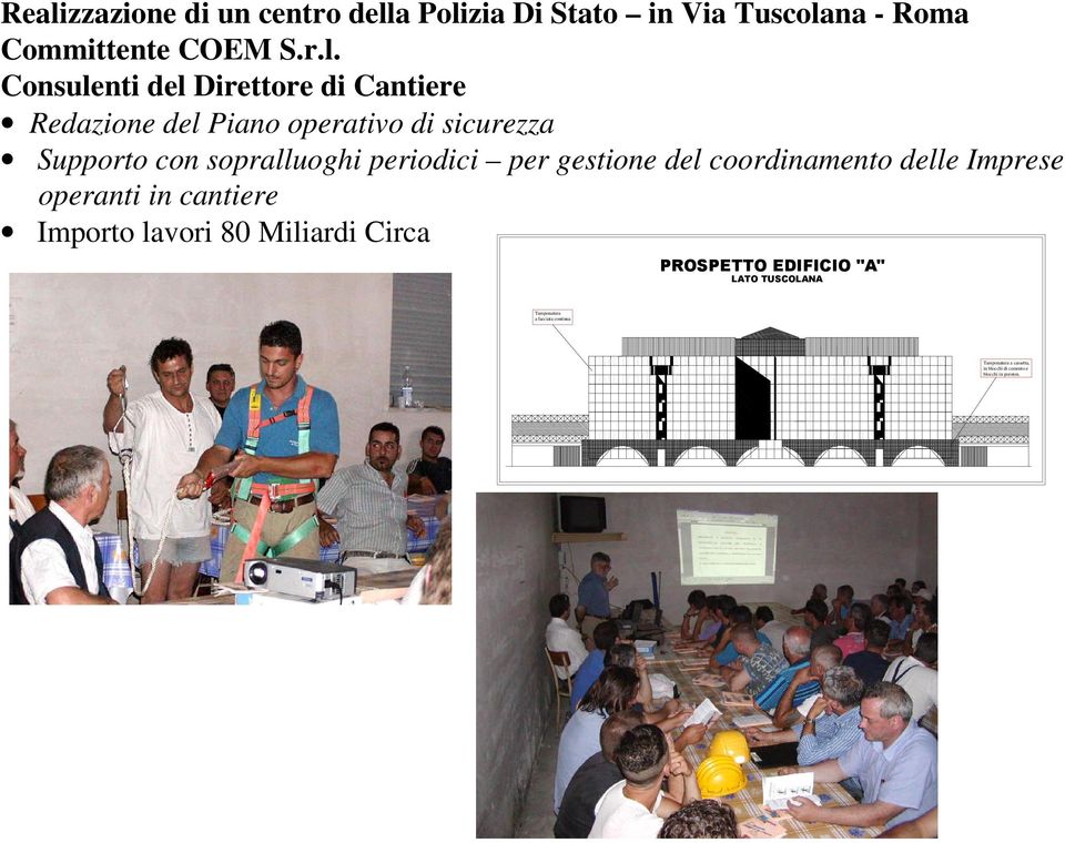 gestione del coordinamento delle Imprese operanti in cantiere Importo lavori 80 Miliardi Circa PROSPETTO