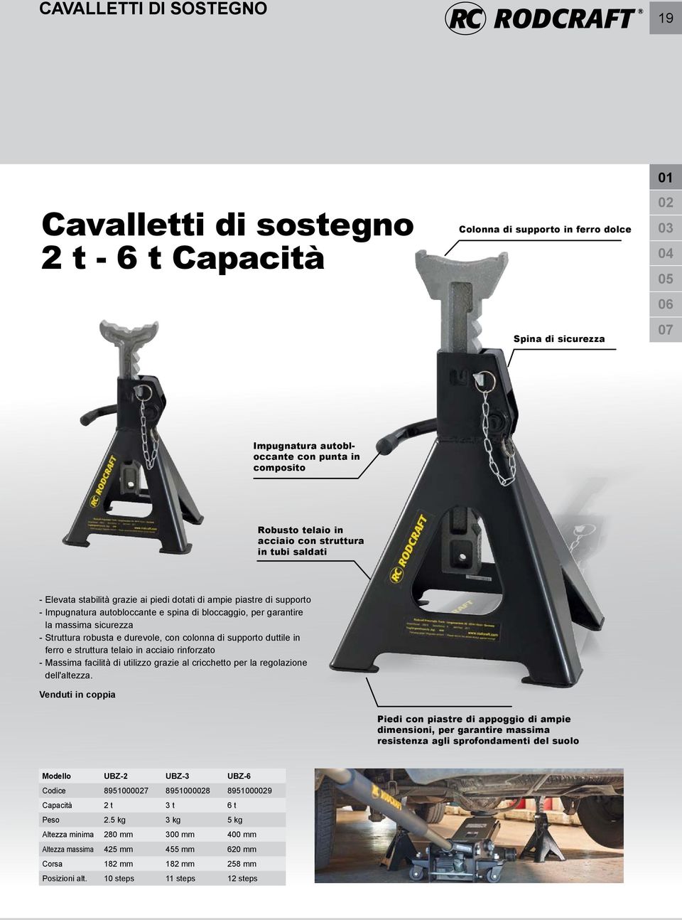 - Struttura robusta e durevole, con colonna di supporto duttile in ferro e struttura telaio in acciaio rinforzato - Massima facilità di utilizzo grazie al cricchetto per la regolazione dell'altezza.