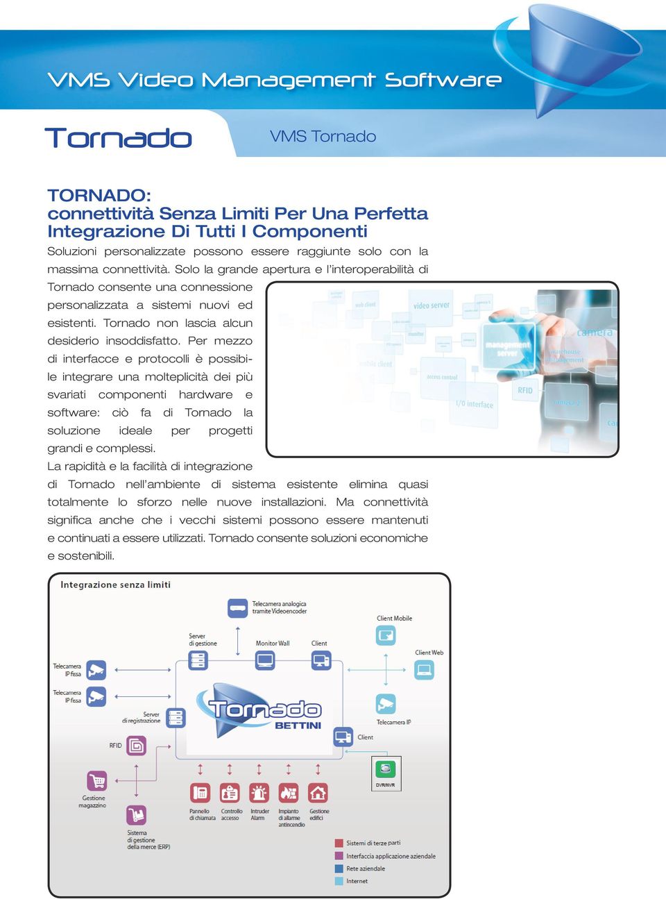 Per mezzo di interfacce e protocolli è possibile integrare una molteplicità dei più svariati componenti hardware e software: ciò fa di la soluzione ideale per progetti grandi e complessi.