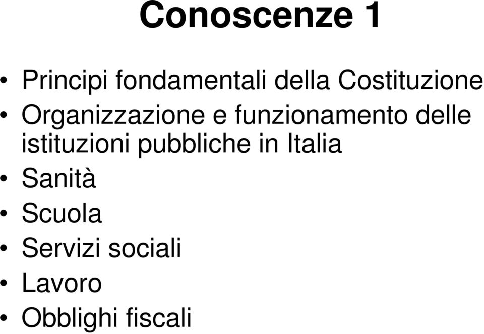 delle istituzioni pubbliche in Italia