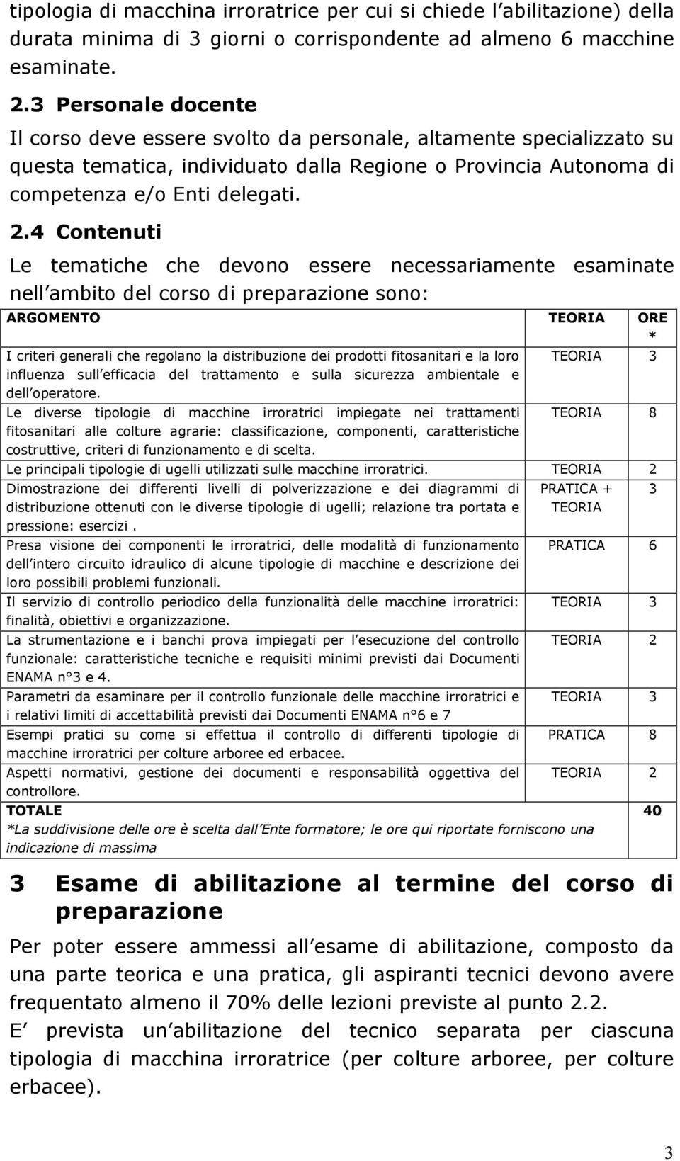 4 Contenuti Le tematiche che devono essere necessariamente esaminate nell ambito del corso di preparazione sono: ARGOMENTO TEORIA ORE * I criteri generali che regolano la distribuzione dei prodotti