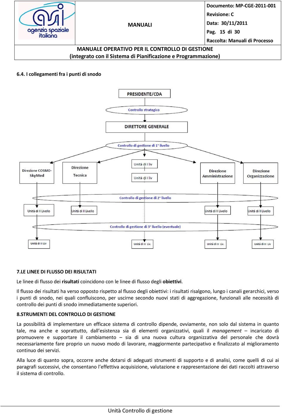 nuovi stati di aggregazione, funzionali alle necessità di controllo dei punti di snodo immediatamente superiori. 8.