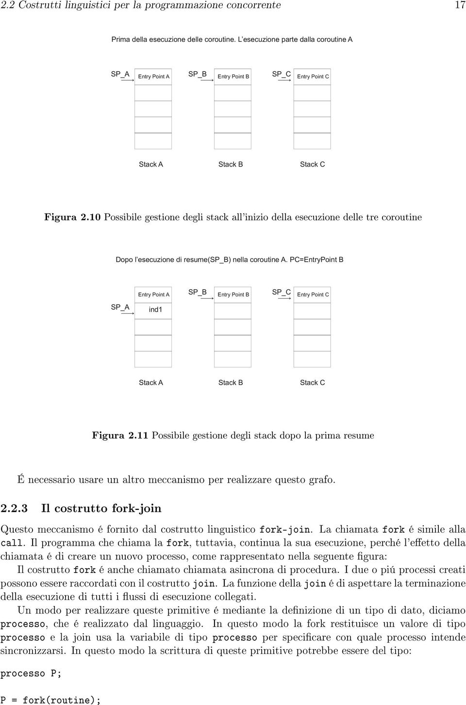 2.3 Il costrutto fork-join Questo meccanismo é fornito dal costrutto linguistico fork-join. La chiamata fork é simile alla call.