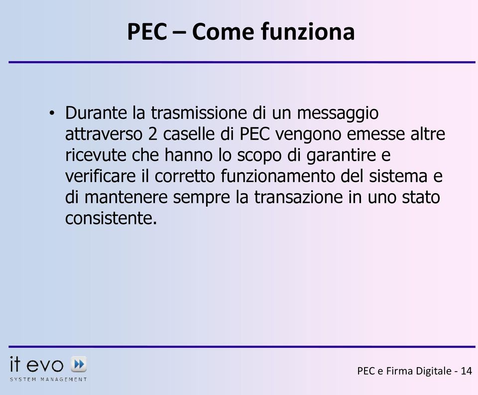 garantire e verificare il corretto funzionamento del sistema e di