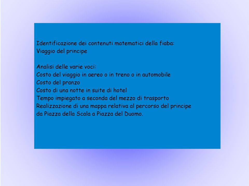 di una notte in suite di hotel Tempo impiegato a seconda del mezzo di trasporto