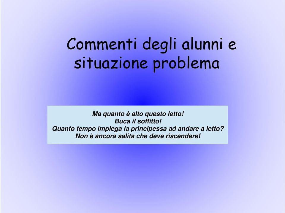 Quanto tempo impiega la principessa ad andare