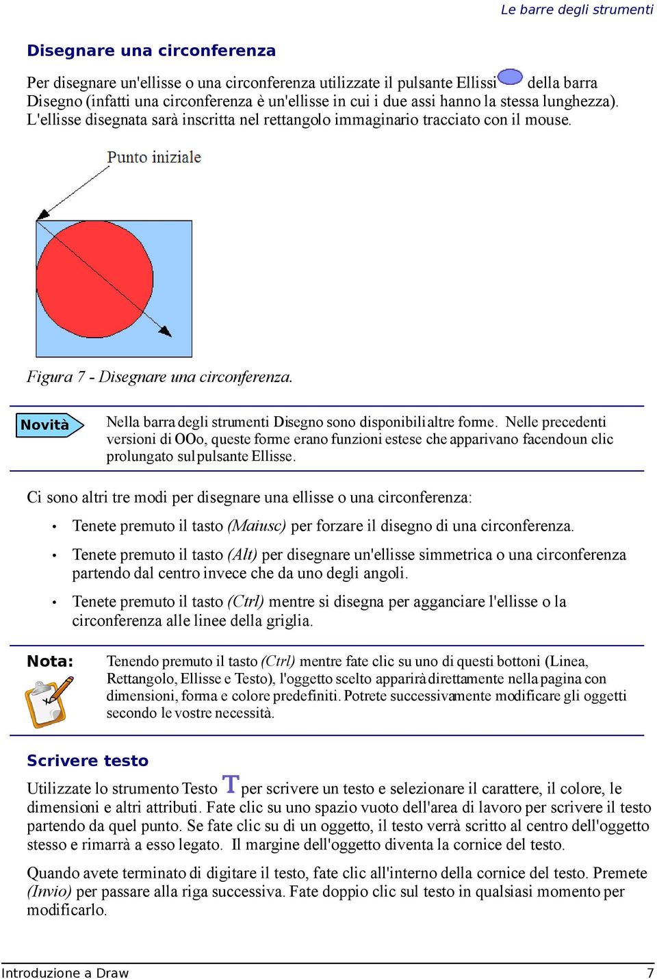 Nella barra degli strumenti Disegno sono disponibili altre forme. Nelle precedenti versioni di OOo, queste forme erano funzioni estese che apparivano facendo un clic prolungato sul pulsante Ellisse.