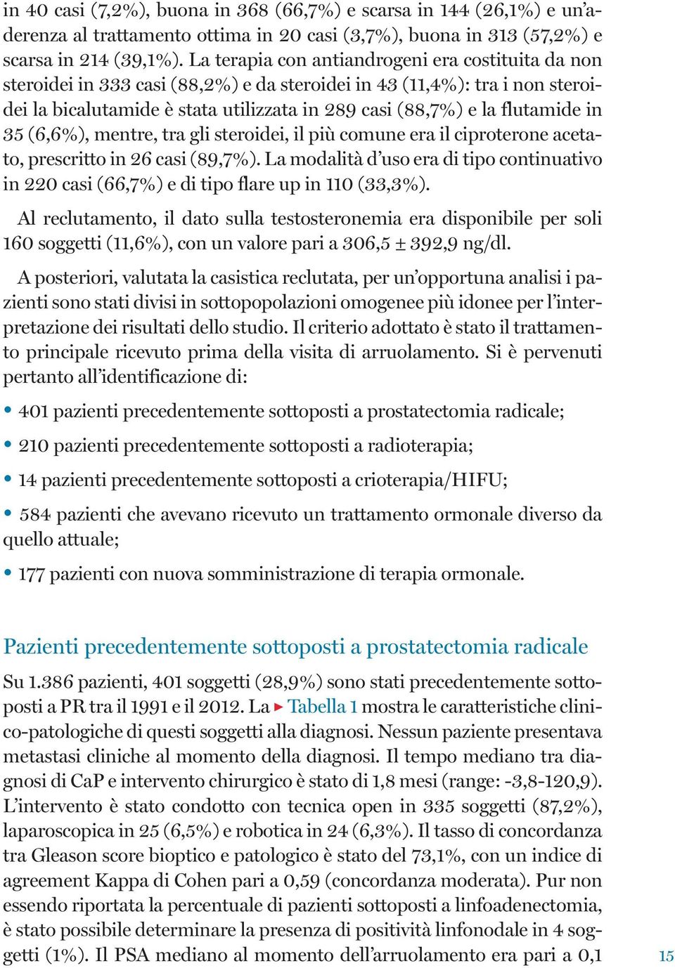 flutamide in 35 (6,6%), mentre, tra gli steroidei, il più comune era il ciproterone acetato, prescritto in 26 casi (89,7%).