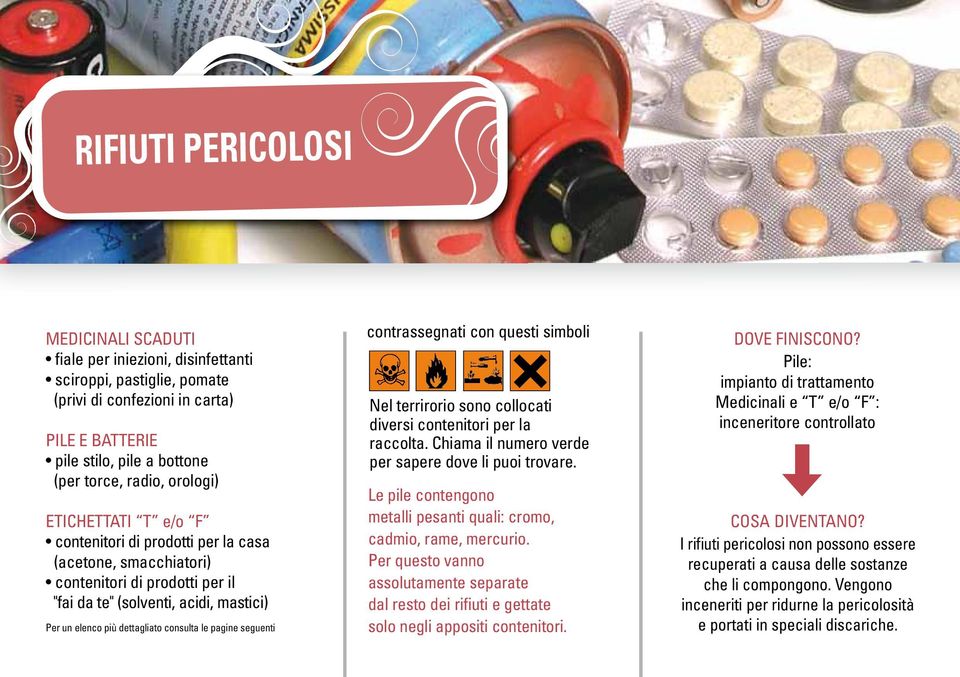 le pagine seguenti contrassegnati con questi simboli Nel terrirorio sono collocati diversi contenitori per la raccolta. Chiama il numero verde per sapere dove li puoi trovare.