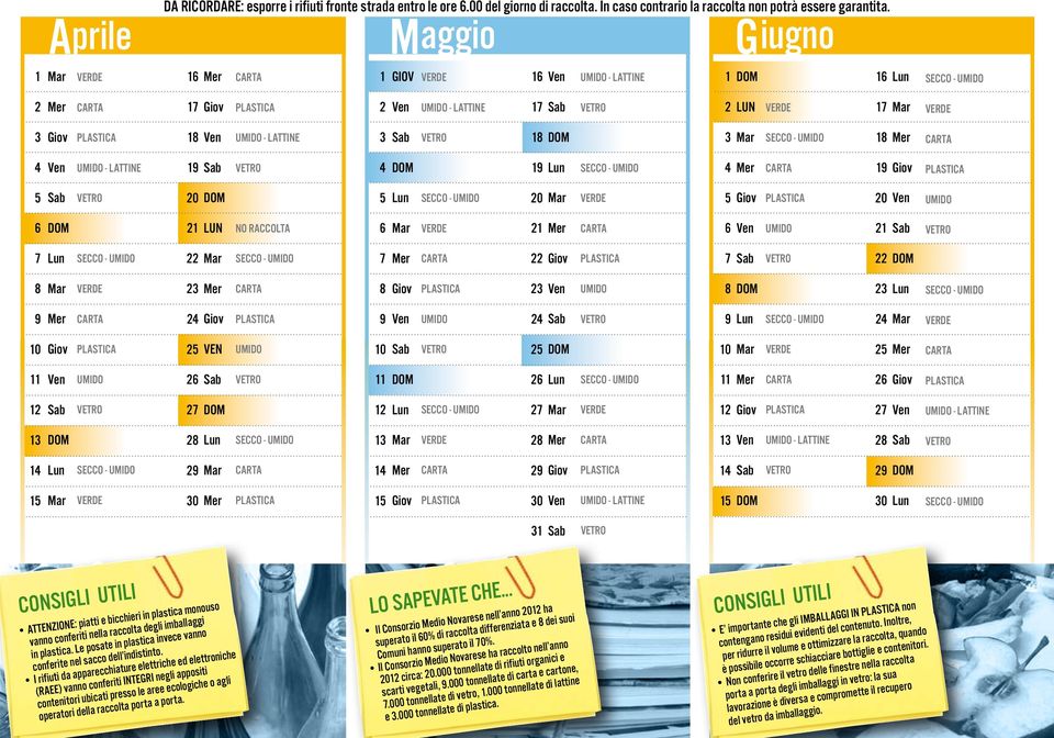 degli imballaggi in plastica. Le posate in plastica invece vanno conferite nel sacco dell indistinto.