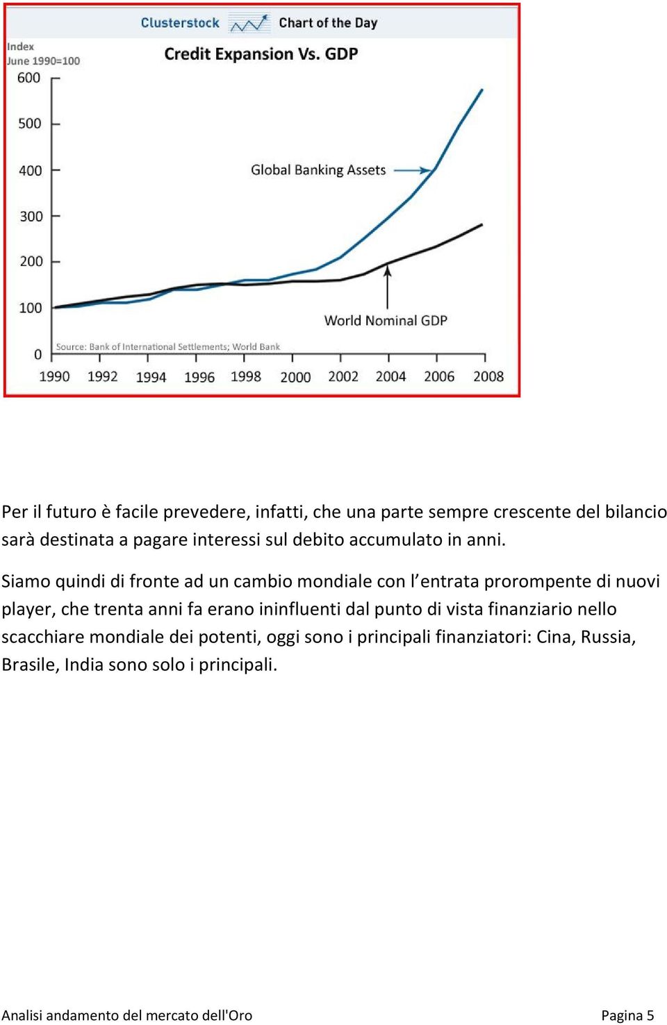 Siamo quindi di fronte ad un cambio mondiale con l entrata prorompente di nuovi player, che trenta anni fa erano