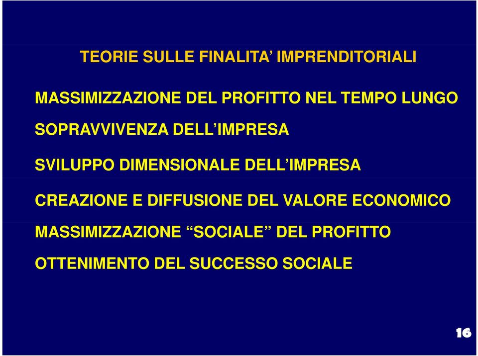 DIMENSIONALE DELL IMPRESA CREAZIONE E DIFFUSIONE DEL VALORE