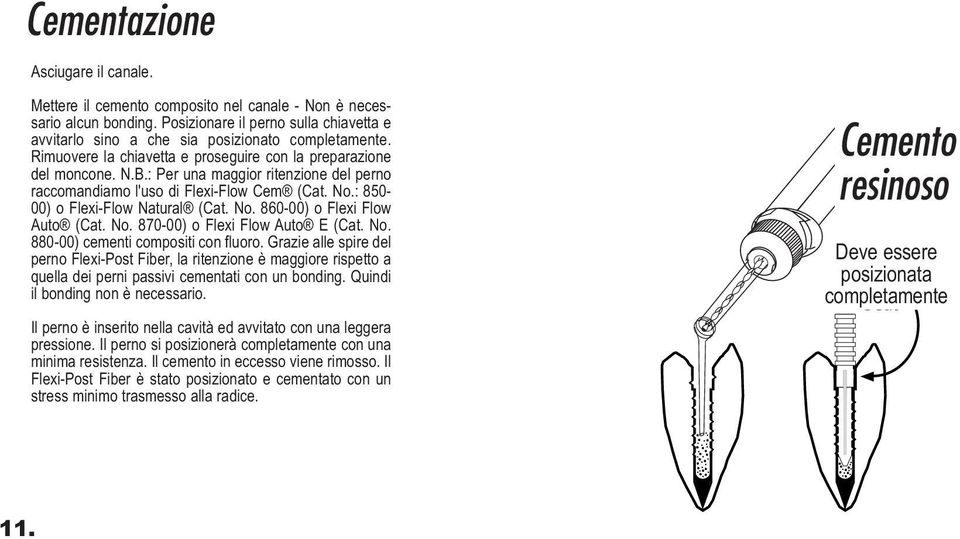 No. 870-00) o Flexi Flow Auto E (Cat. No. 880-00) cementi compositi con fluoro.