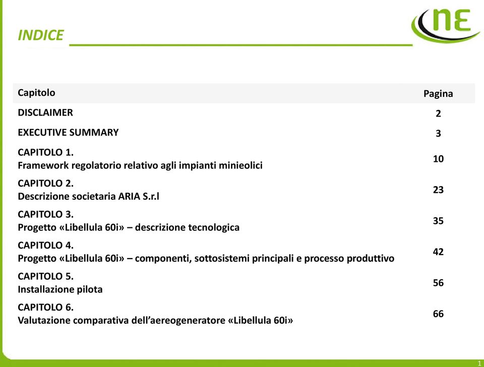 Progetto «Libellula 60i» descrizione tecnologica CAPITOLO 4.